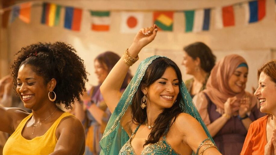 Interkultureller Tanzabend für Frauen. Weltfrauentag.